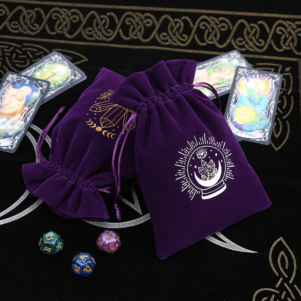5Pcs Tarot Storage Velvet Bag Drawstring