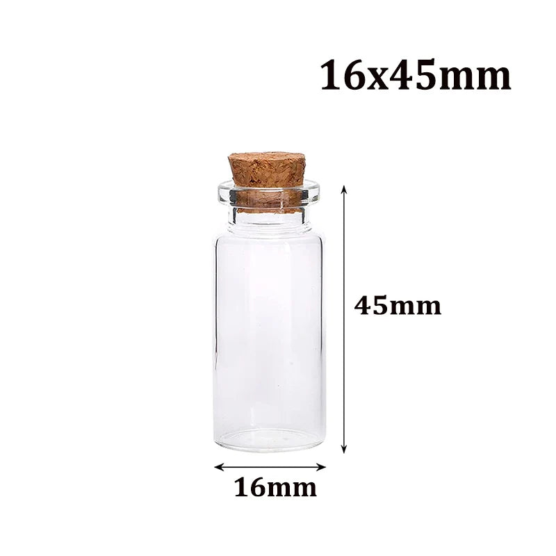 10pcs Small Glass Bottles with Cork Stopper