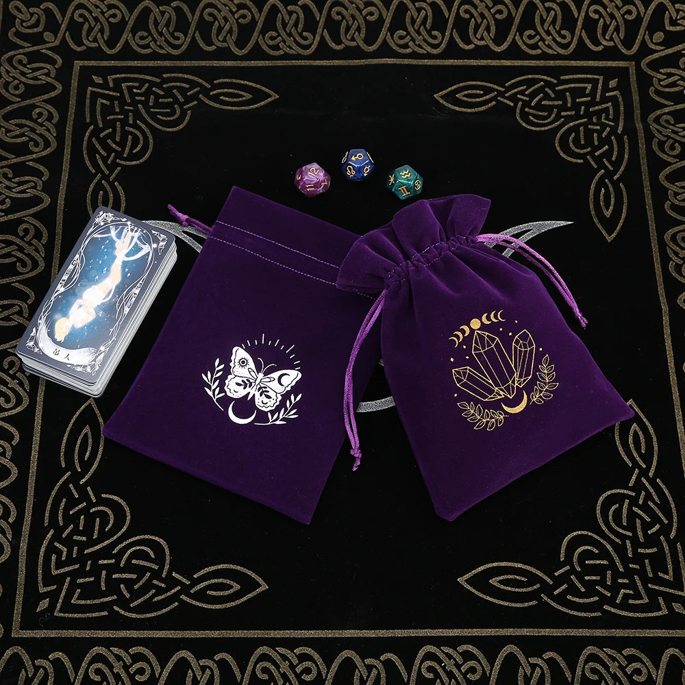5Pcs Tarot Storage Velvet Bag Drawstring