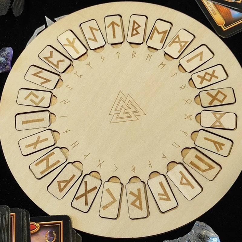 Wooden Runes and Board