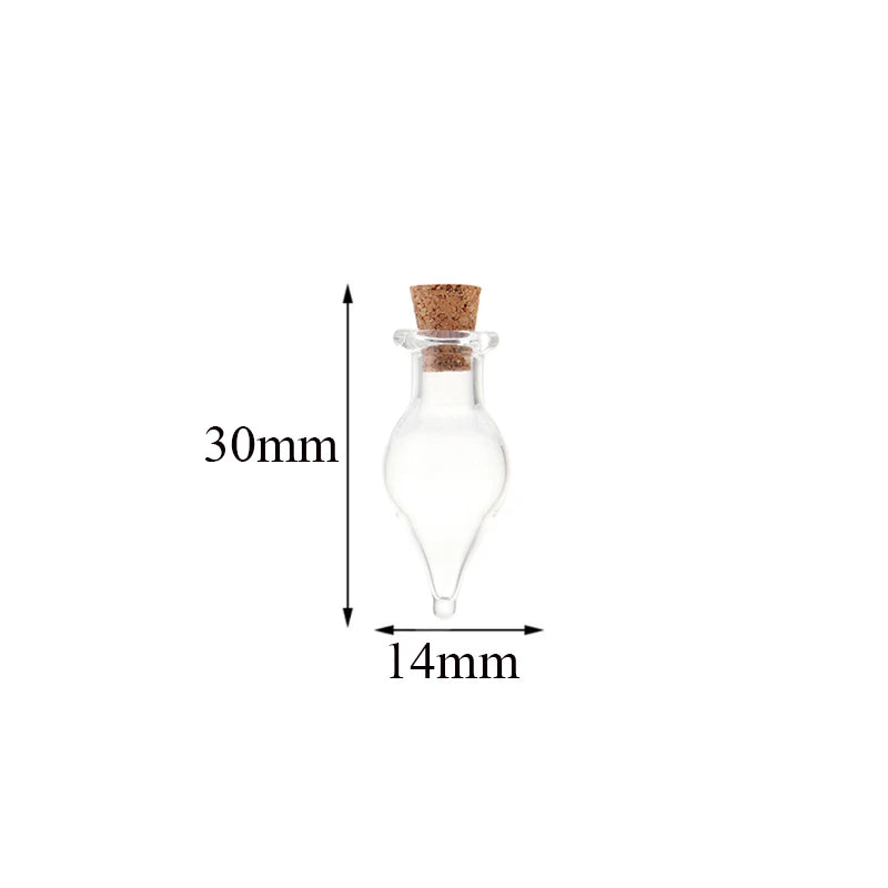 10pcs Small Glass Bottles with Cork Stopper