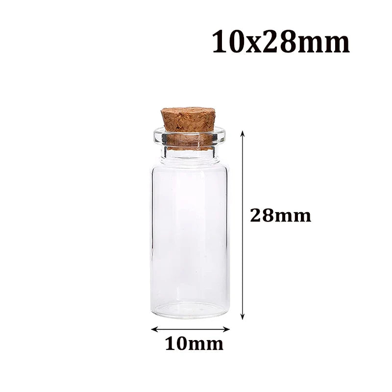 10pcs Small Glass Bottles with Cork Stopper
