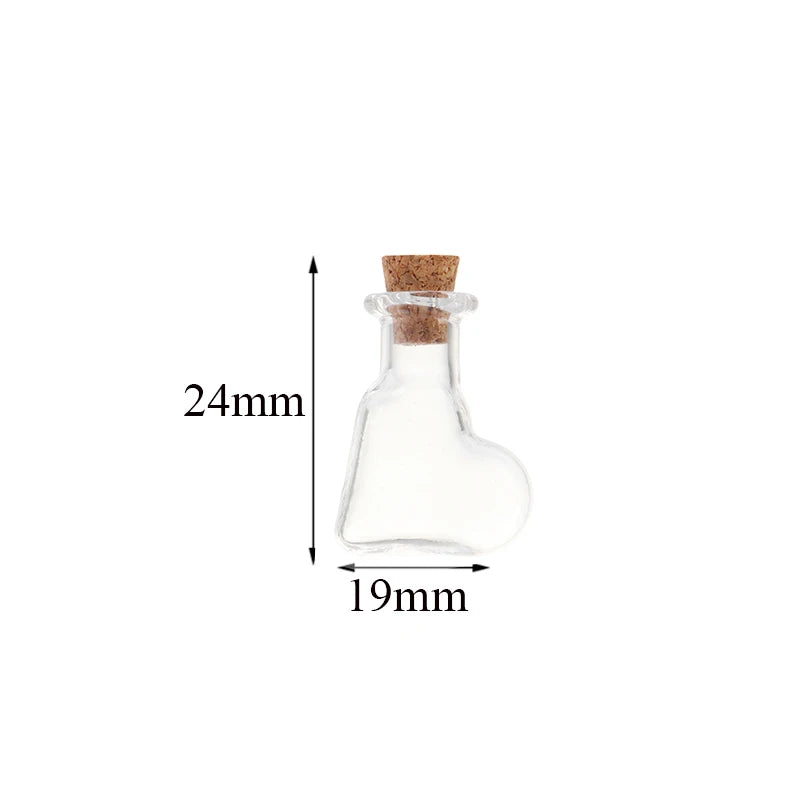 10pcs Small Glass Bottles with Cork Stopper
