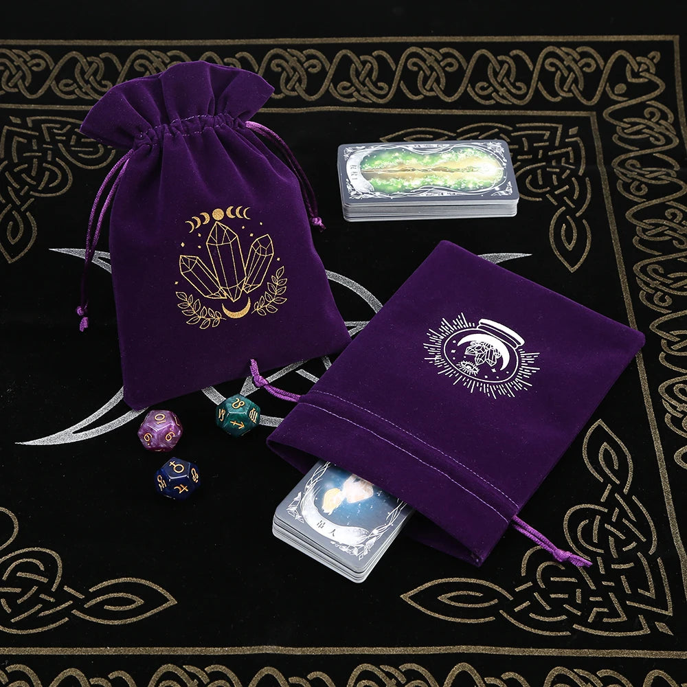 5Pcs Tarot Storage Velvet Bag Drawstring