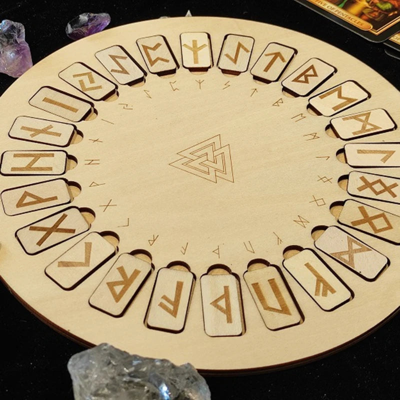 Wooden Runes and Board