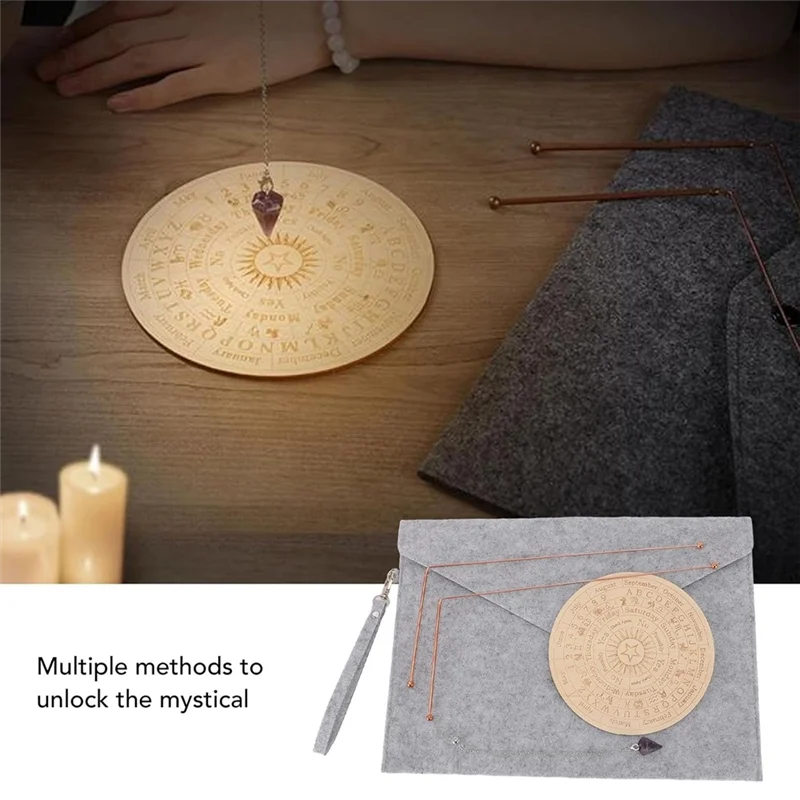 Copper Dowsing Rods With Pendulum and Divination Mat Bag