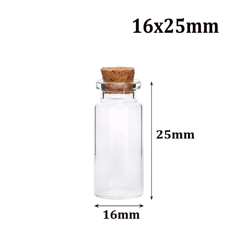 10pcs Small Glass Bottles with Cork Stopper