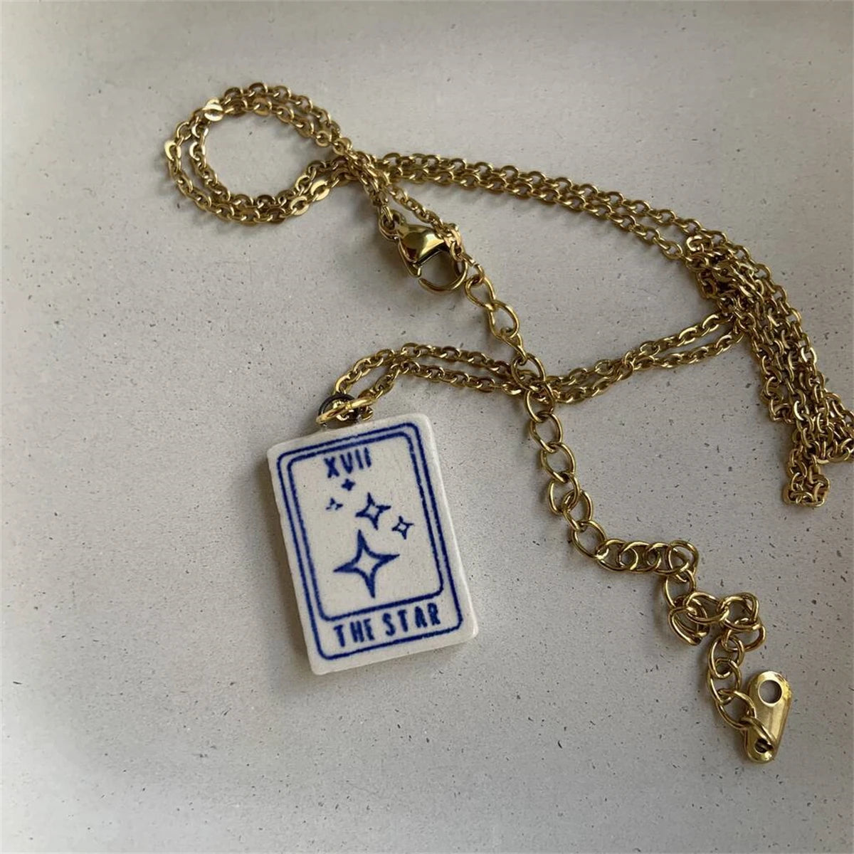 Retro Tarot Card Necklace