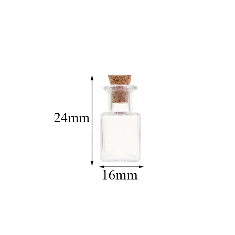 10pcs Small Glass Bottles with Cork Stopper