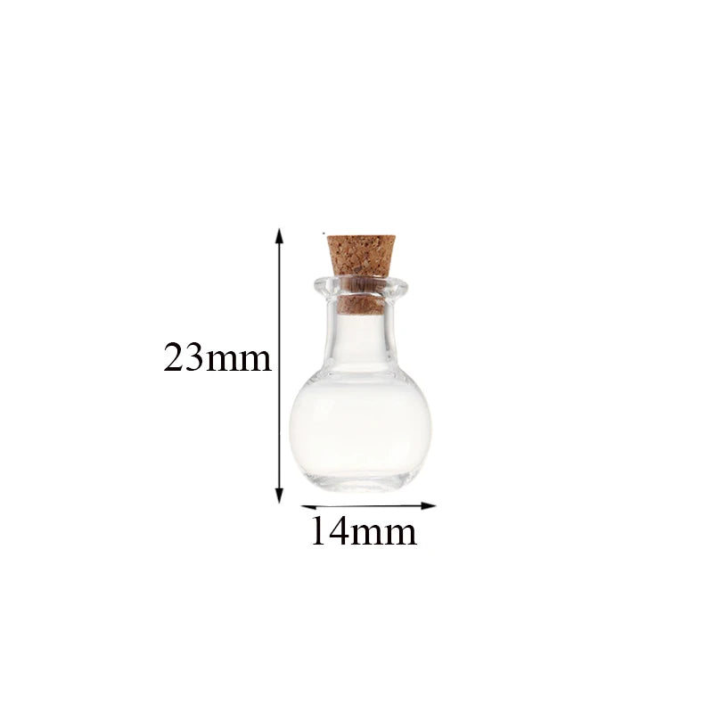 10pcs Small Glass Bottles with Cork Stopper