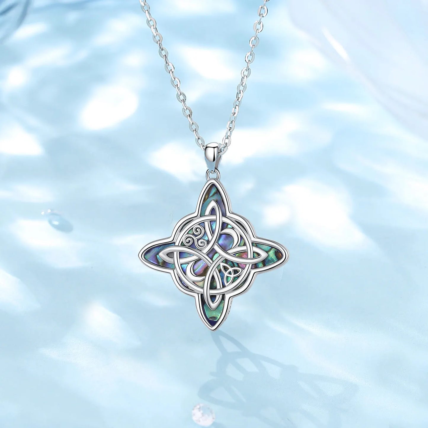 Eudora 925 Sterling Silver Witch Celtic Knot Earrings & Necklace