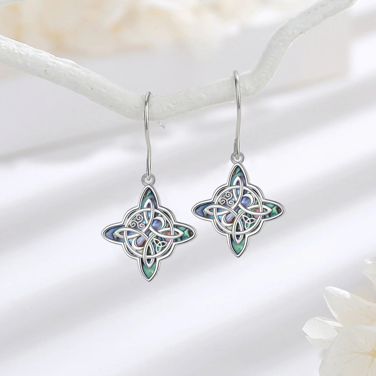 Eudora 925 Sterling Silver Witch Celtic Knot Earrings & Necklace