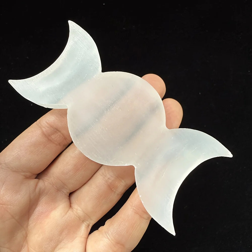 1pc Selenite Moon Goddess Selenite Bowl