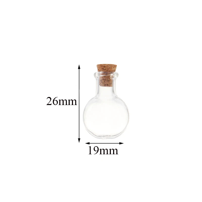 10pcs Small Glass Bottles with Cork Stopper