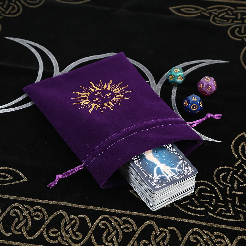 5Pcs Tarot Storage Velvet Bag Drawstring