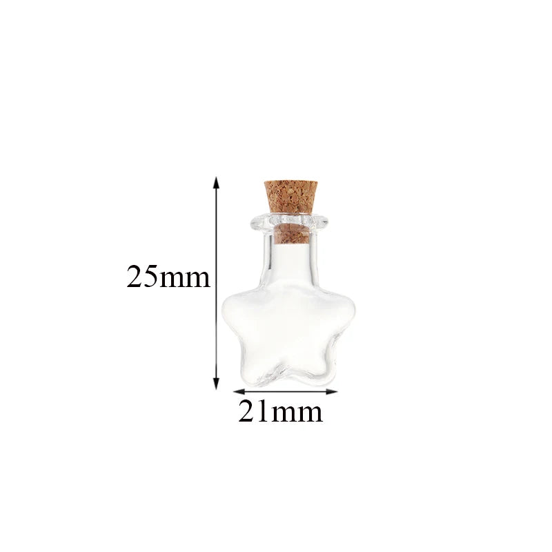 10pcs Small Glass Bottles with Cork Stopper