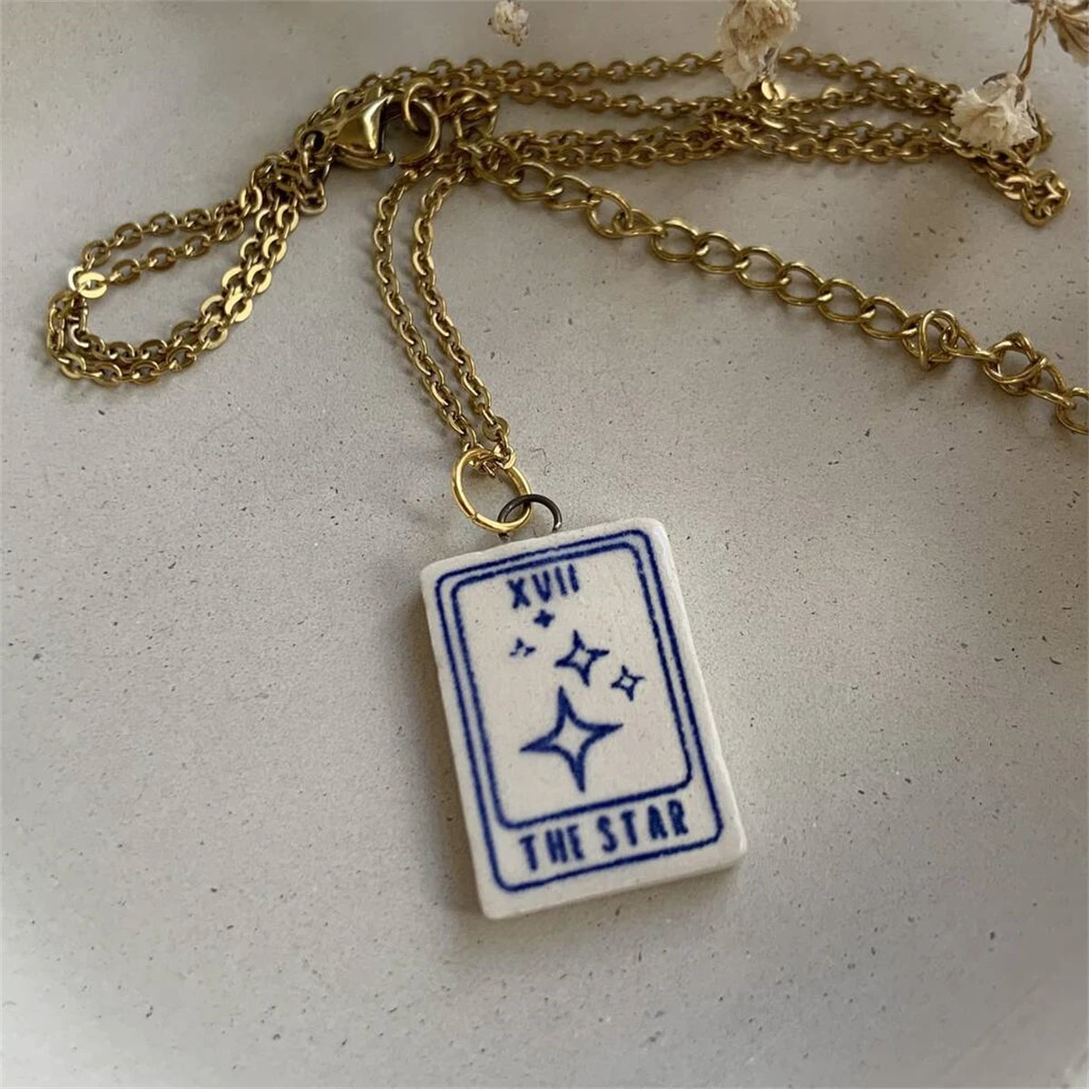Retro Tarot Card Necklace