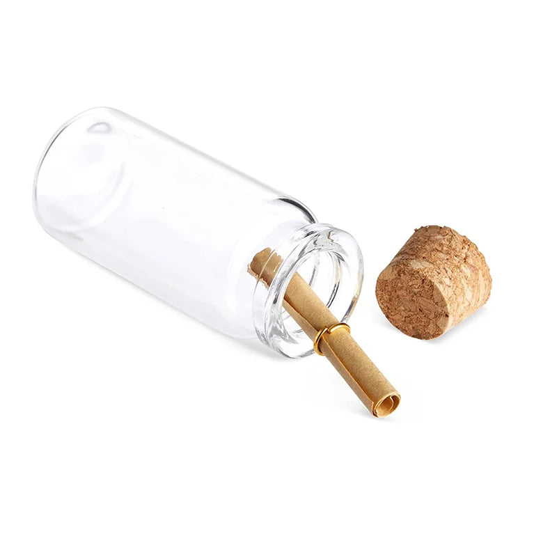 10pcs Small Glass Bottles with Cork Stopper