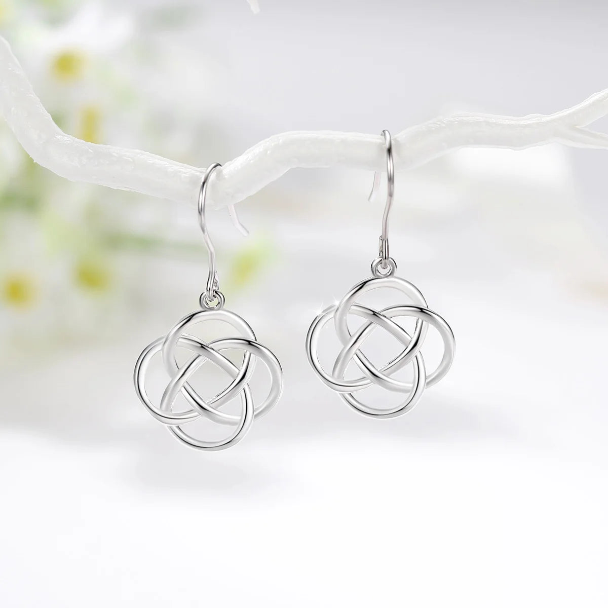 Eudora 100% 925 Sterling Silver Witchcraft Knot Drop Earrings