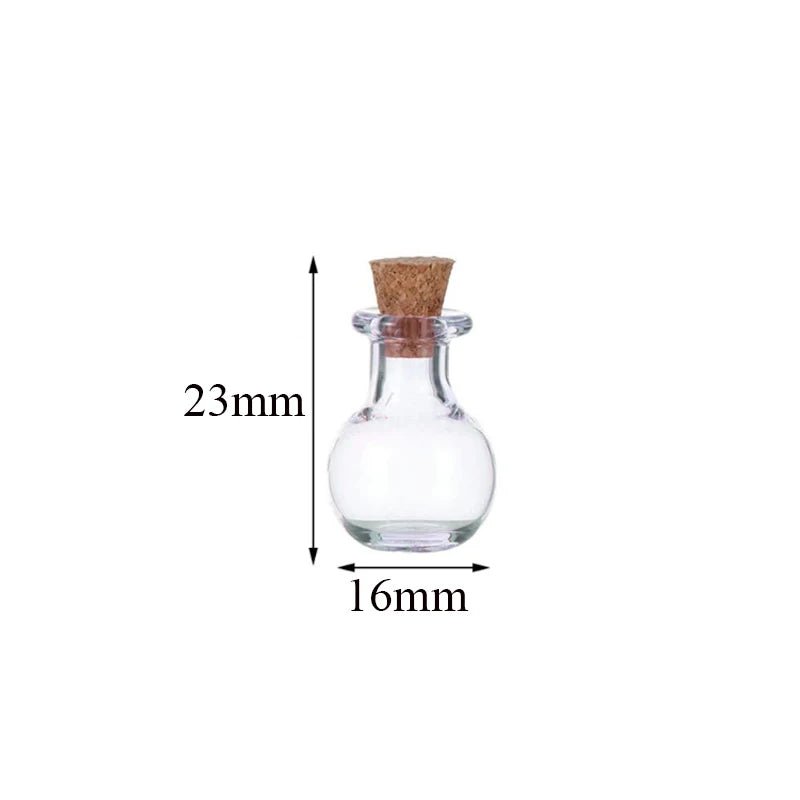 10pcs Small Glass Bottles with Cork Stopper