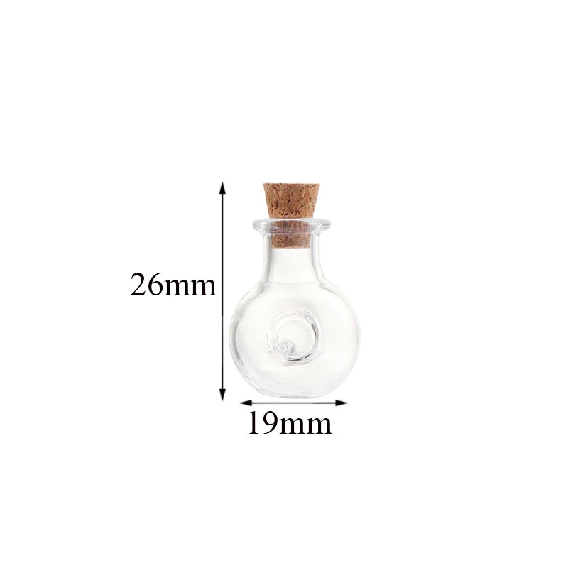 10pcs Small Glass Bottles with Cork Stopper