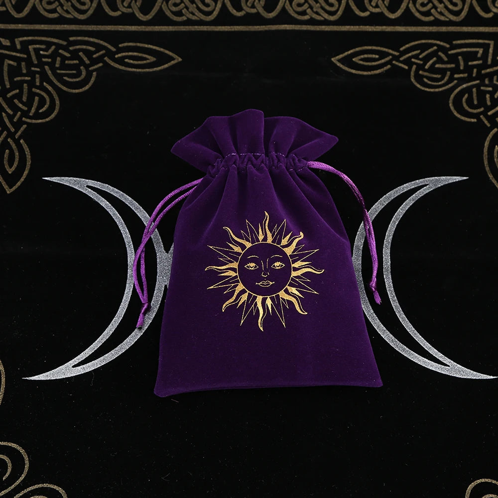 5Pcs Tarot Storage Velvet Bag Drawstring
