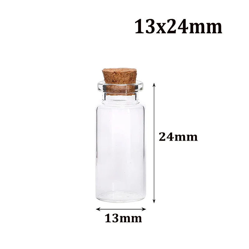 10pcs Small Glass Bottles with Cork Stopper