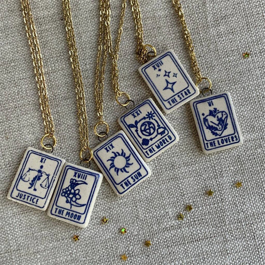 Retro Tarot Card Necklace