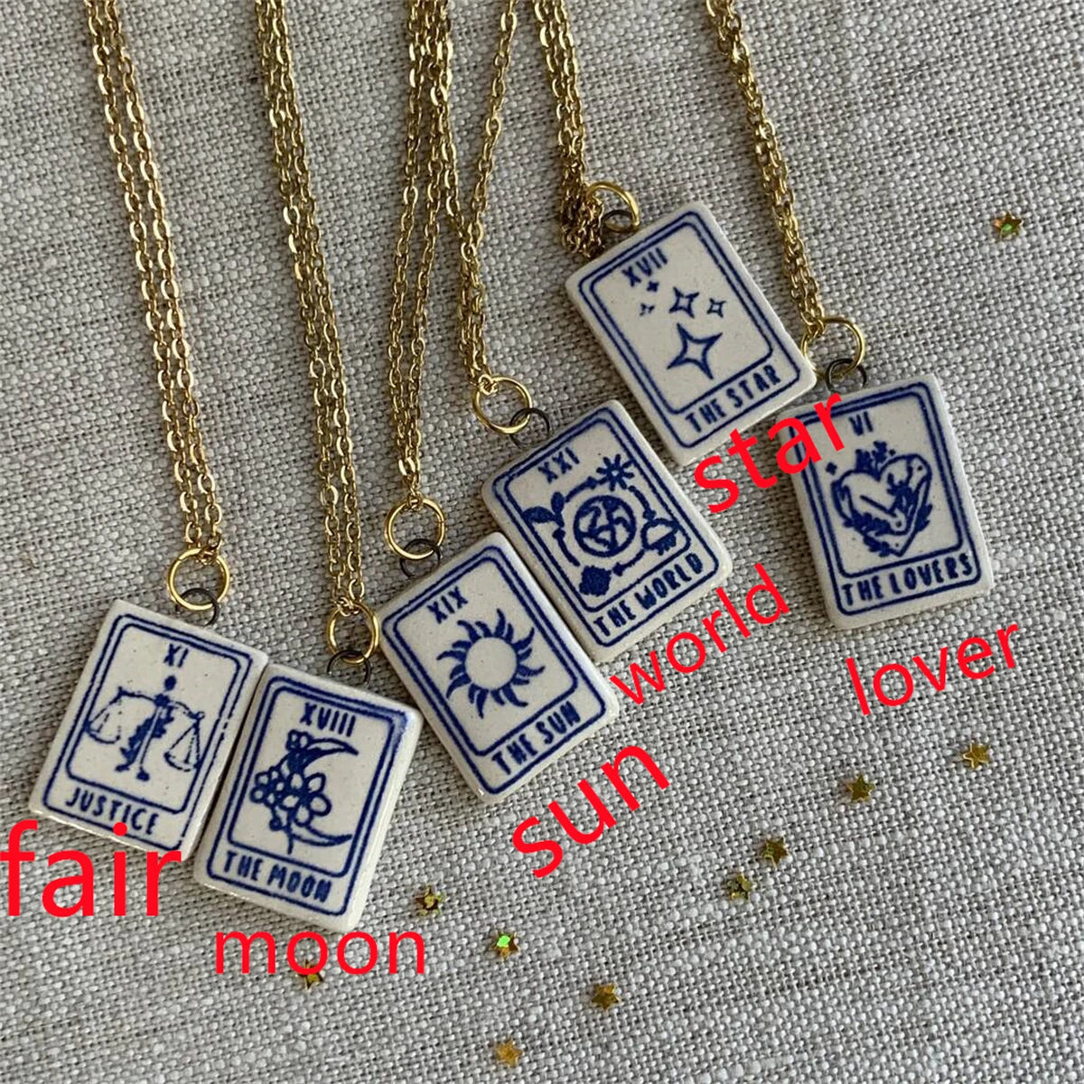 Retro Tarot Card Necklace