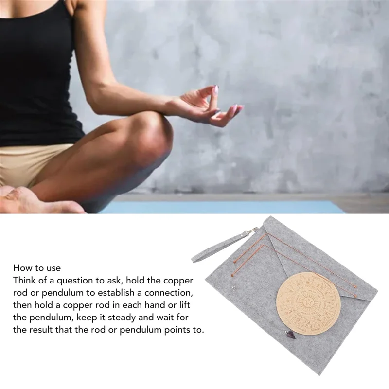 Copper Dowsing Rods With Pendulum and Divination Mat Bag